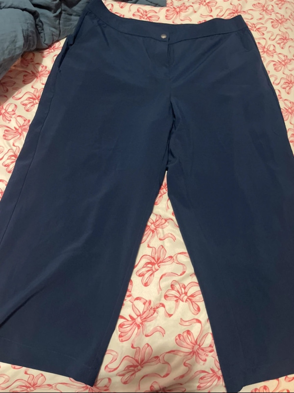 Navy Wide-Leg Pants